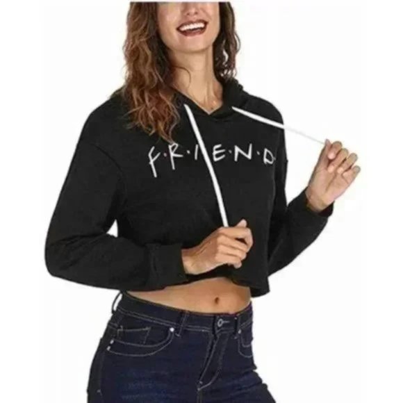 FRIENDS TV Show Crop Top Pullover Hoodie Sweatshirt - Picture 2 of 7